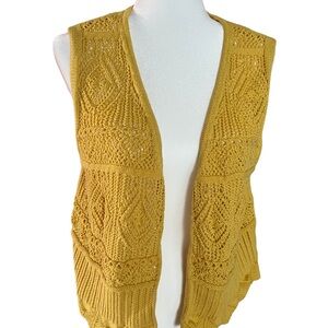 a new day Mustard Yellow Knit Cardigan Vest